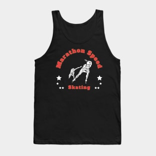 Marathon Speed Skating in Red Font Tank Top